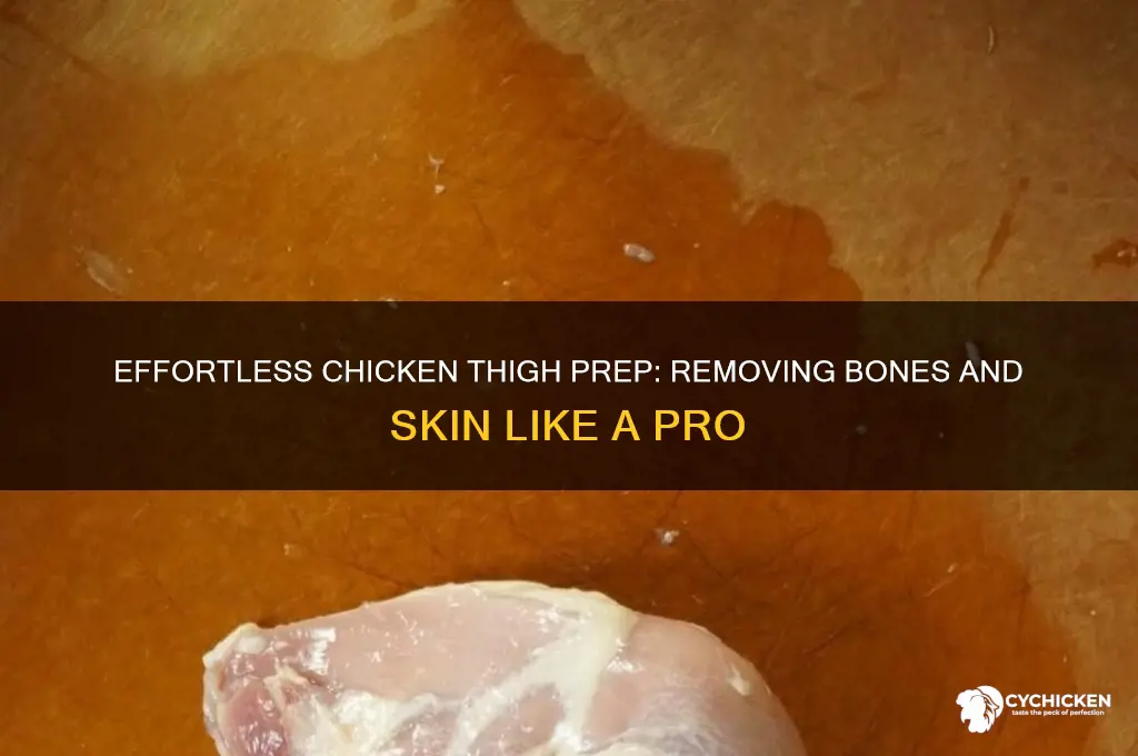 how to remove bone and skin from chicken thighs