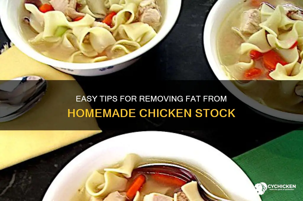 how to remove fat from homemade chicken stock