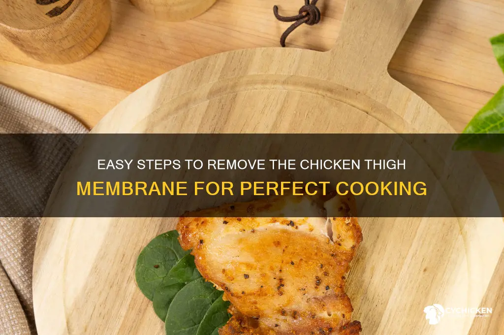 how to remove the thin membrane on a chicken thigh