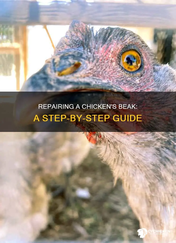 how to repair a crocked beak with a chicken