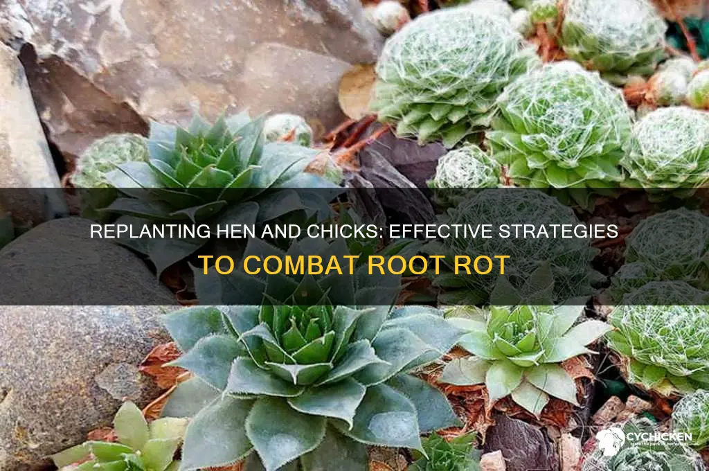 how to replant hen chicks root rot