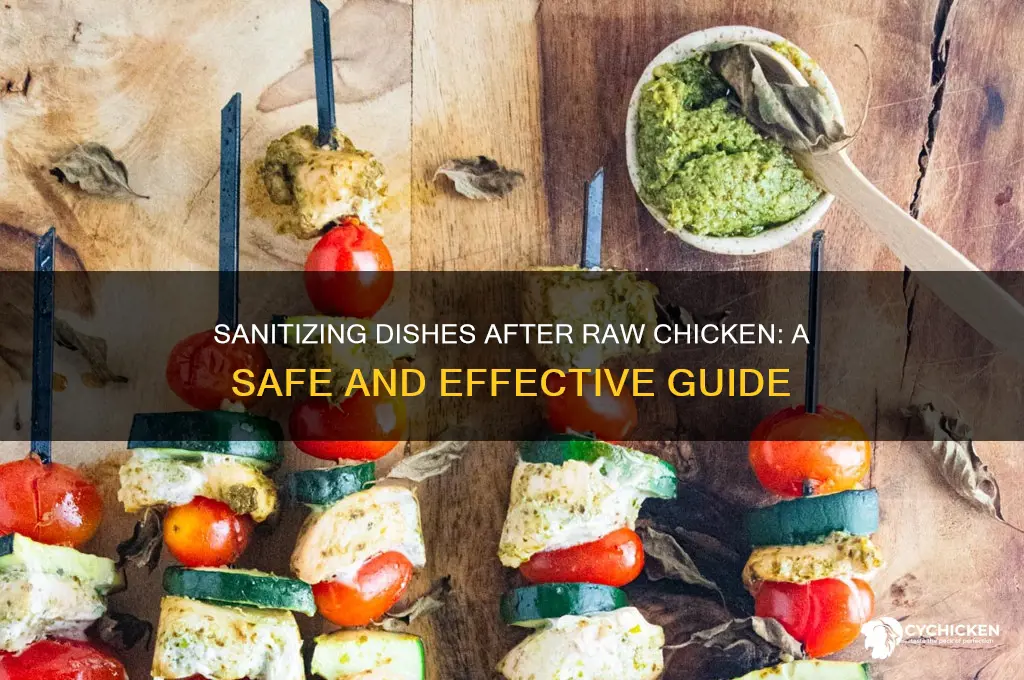 how to sanitize dishes that had raw chicken
