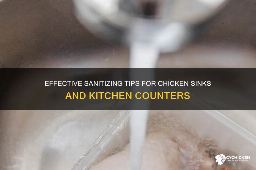 how to santize chicken sinks and counters