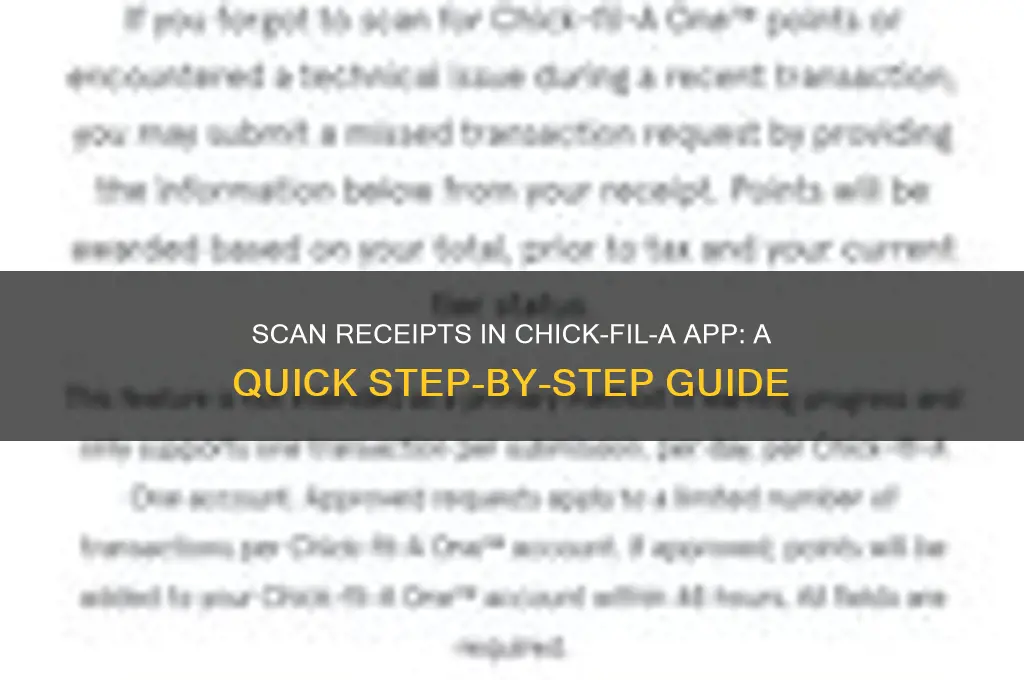 how to scan receipt in chick flila app