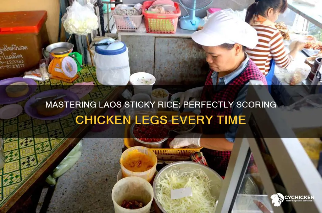 how to score chicken legs laos sticky rice