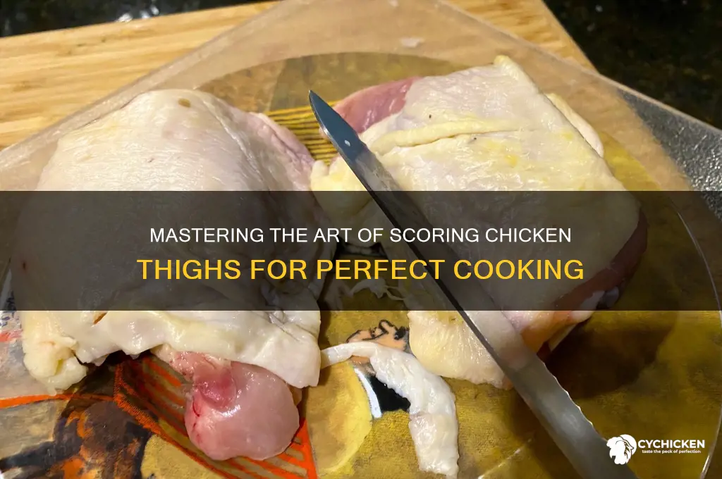 how to score chicken thighs