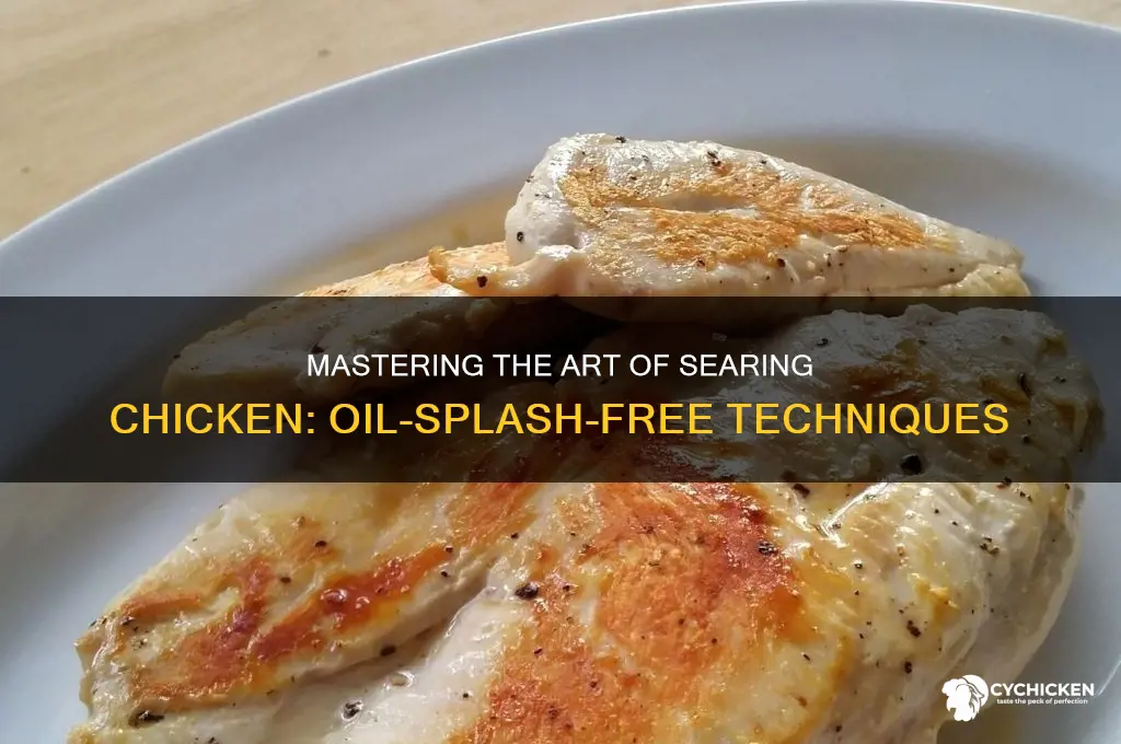 how to sear a chicken without splashing oil