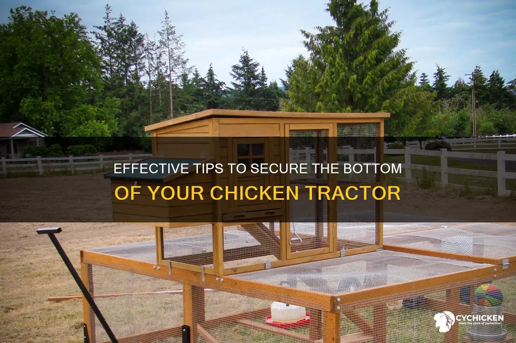 how to secure bottom of chicken tractor