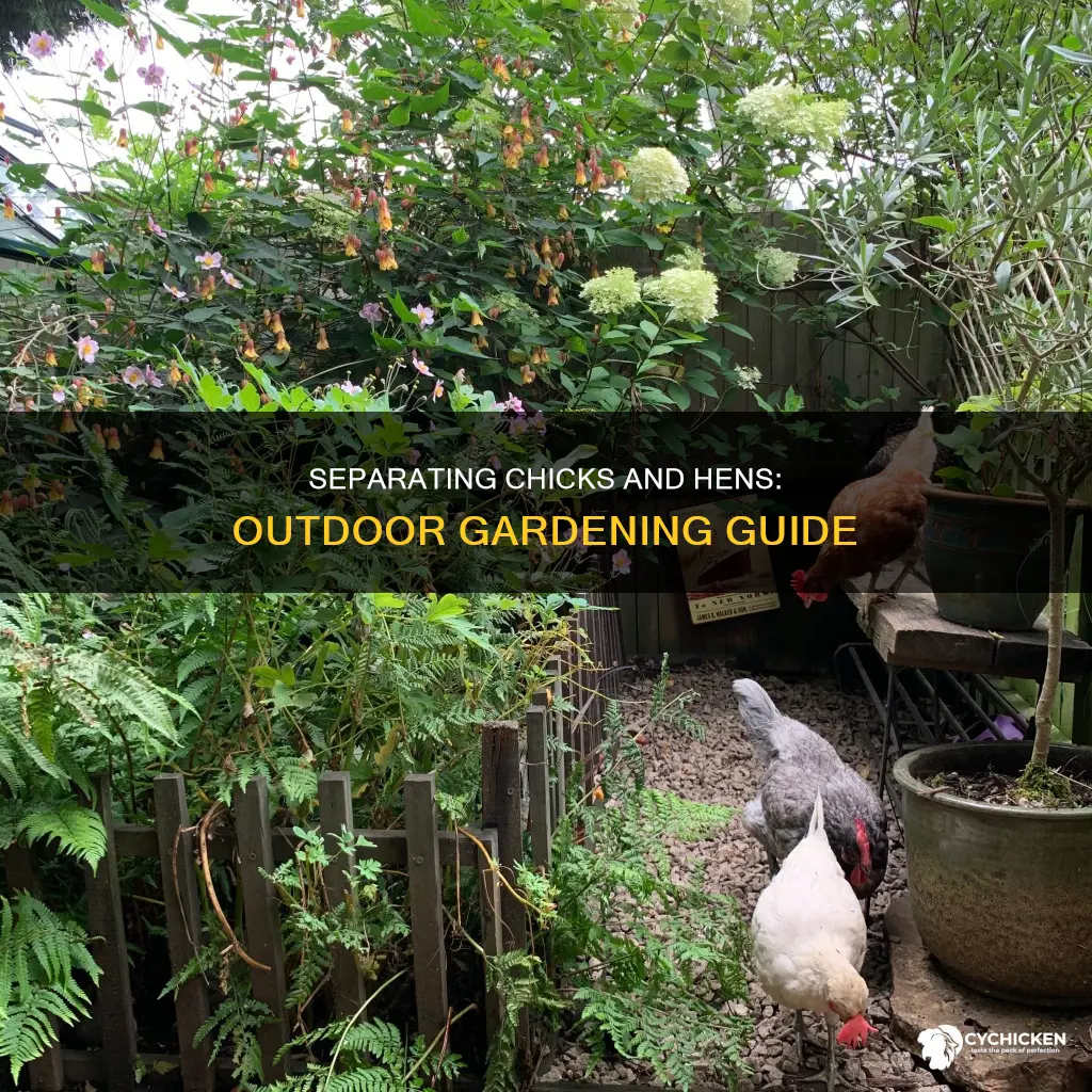 how to separate chicks and hen plant graowing outside