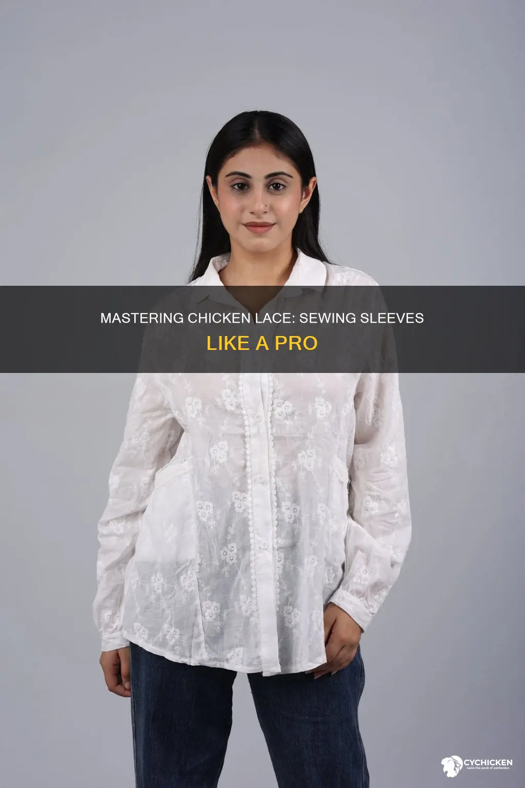 how to sew a chicken lace on shirt sleeves