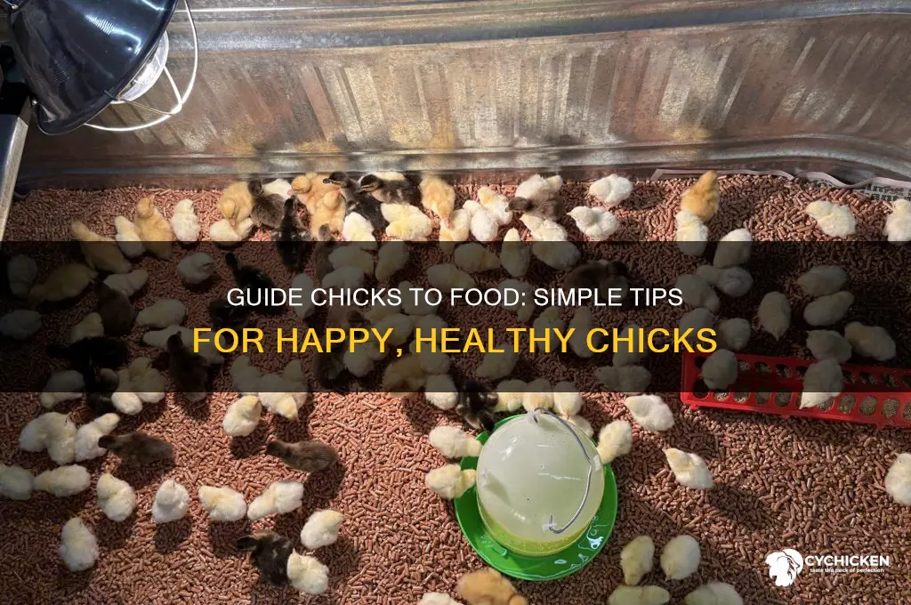 how to show chick where food is
