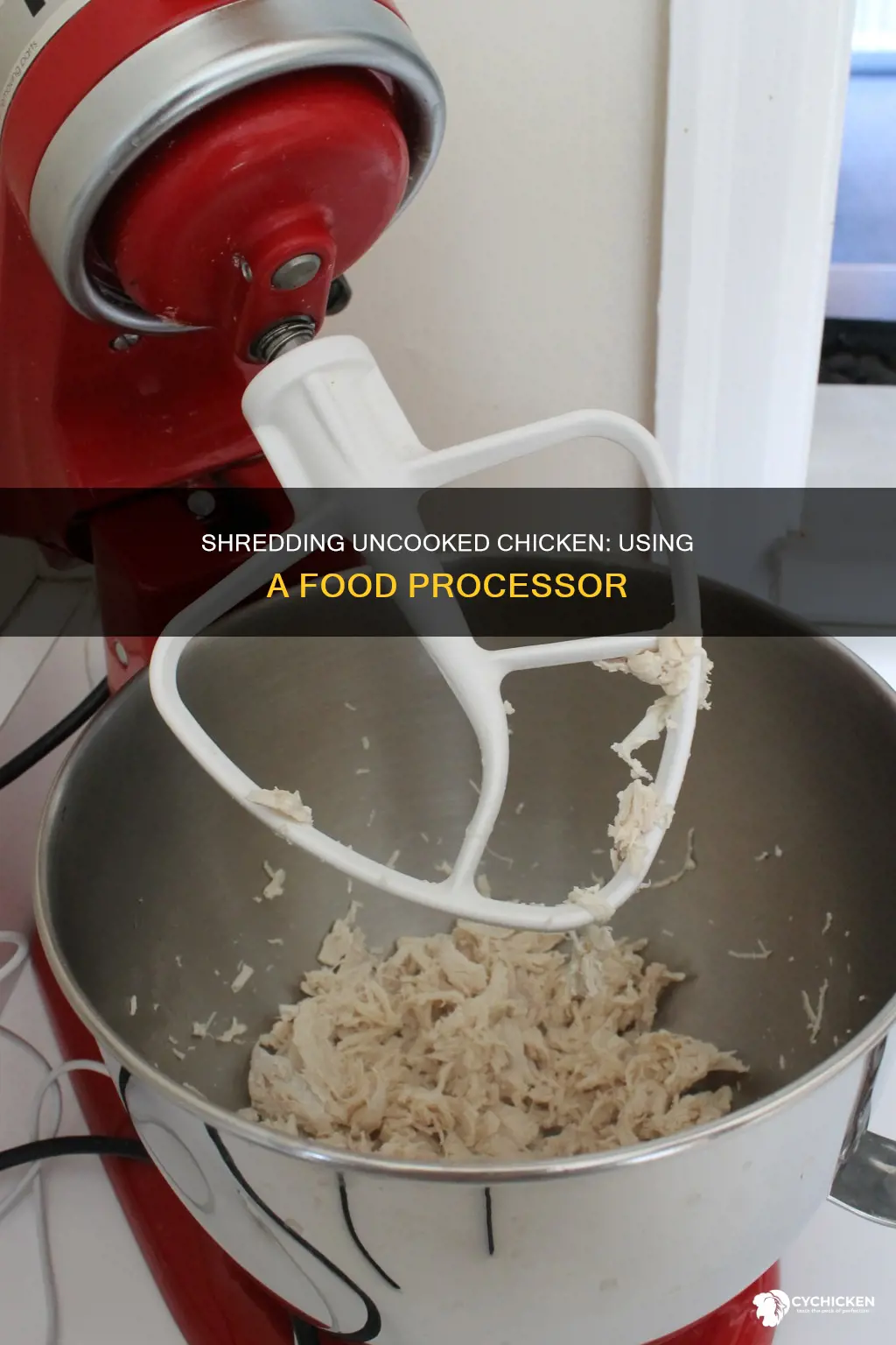 how to shred uncooked chicken with a food processor