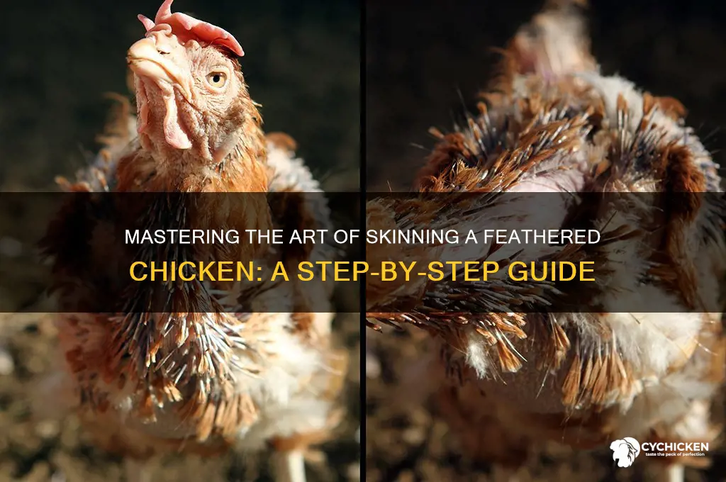 how to skin a chicken with feathers on