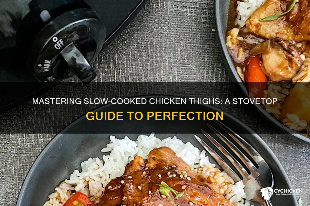 how to slow cook chicken thighs on stove