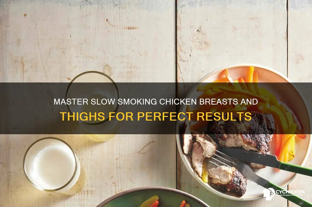 how to slow smoke chicken breast and thighs