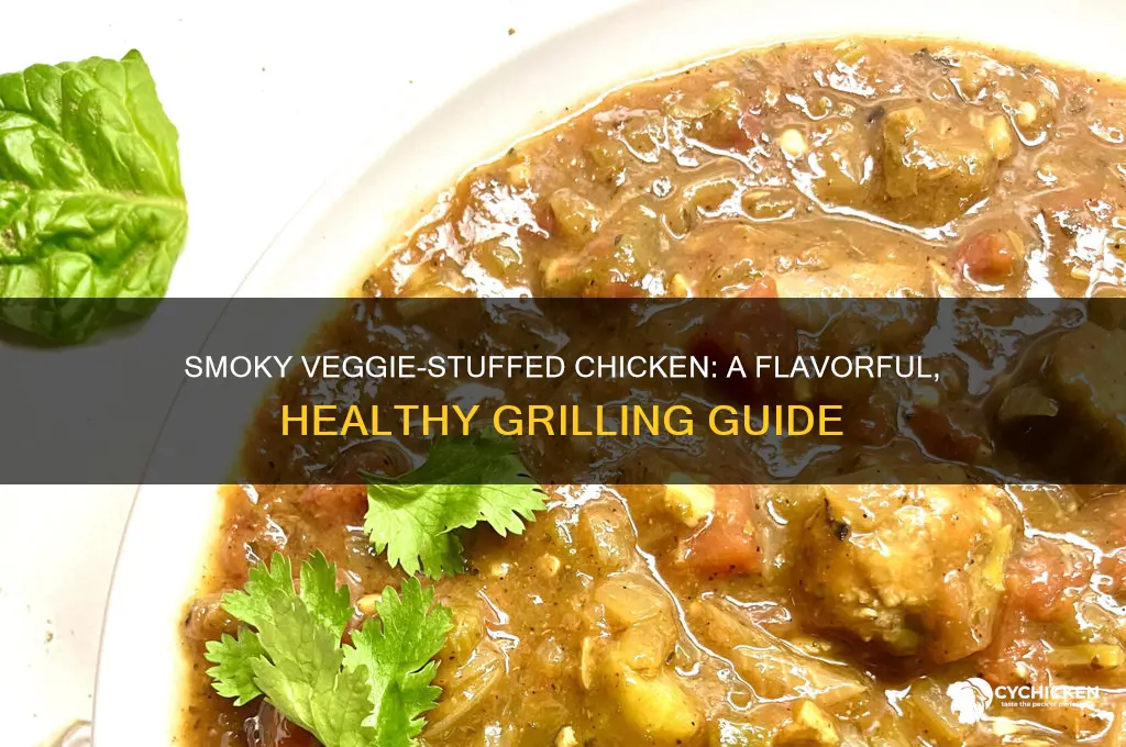 how to smoke a chicken full of veggies