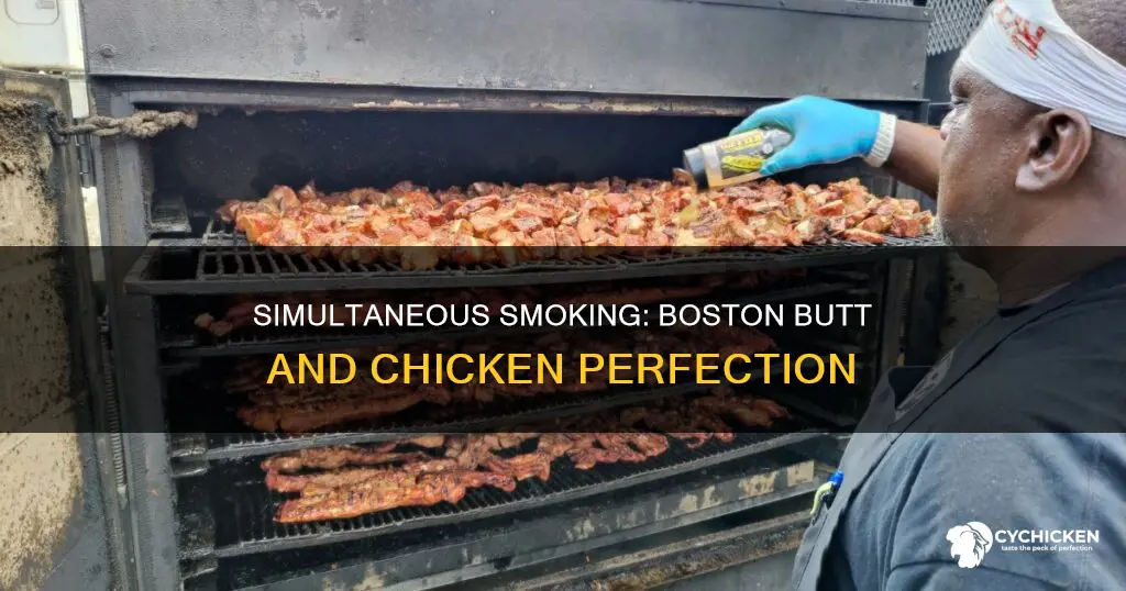 how to smoke boston butt and chicken at same time
