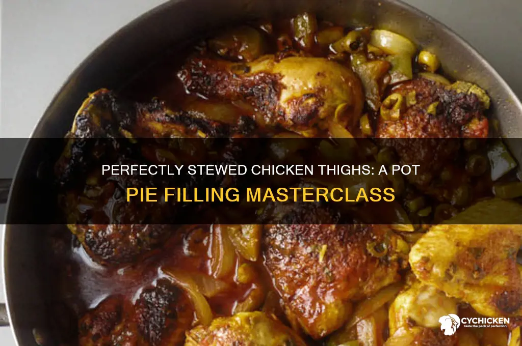 how to stew chicken thighs for pot pie