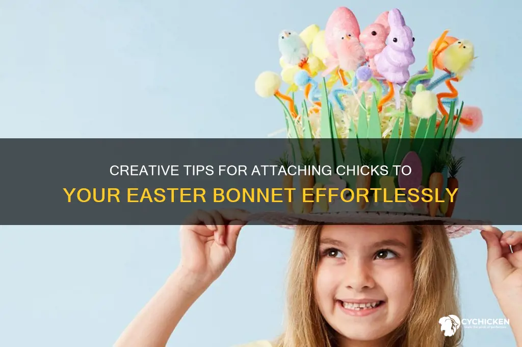how to stick chicks to easter bonnet