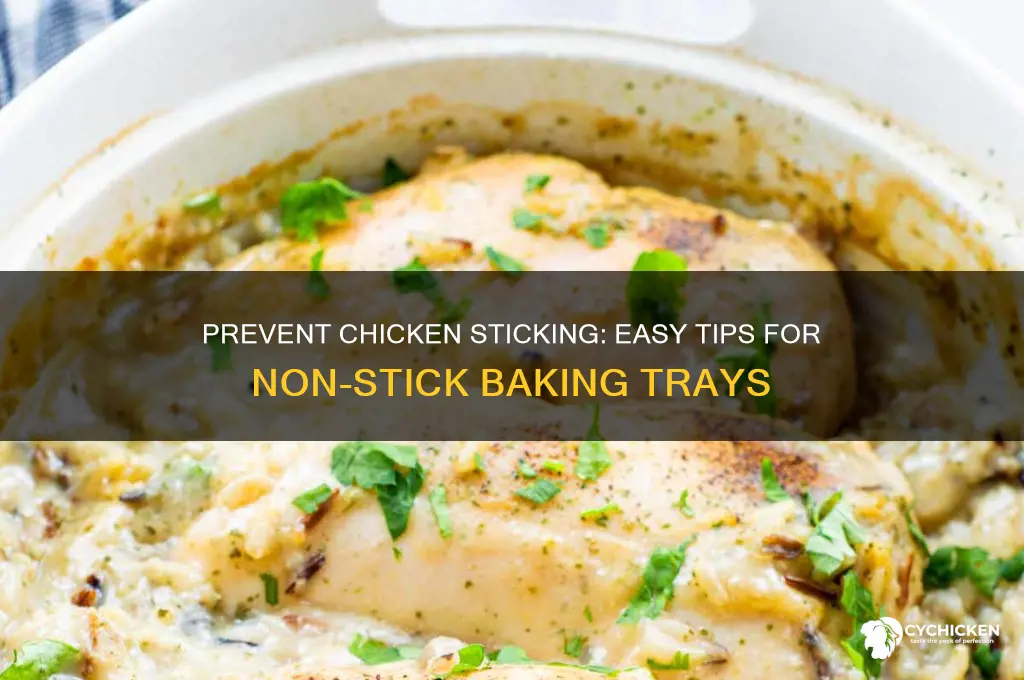 how to stop chicken sticking to baking tray