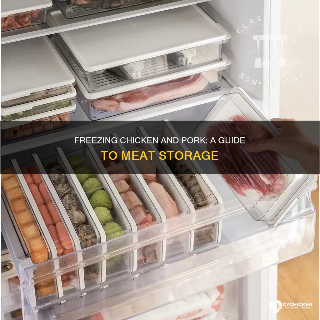 how to store chicken and pork in the freezer