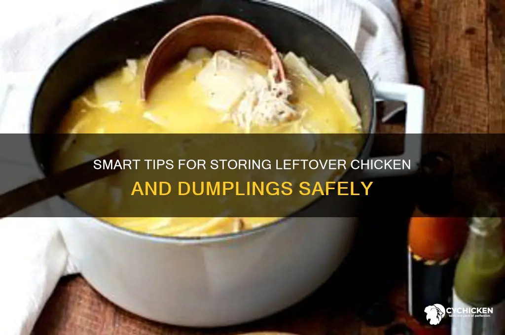 how to store leftover chicken and dumplings