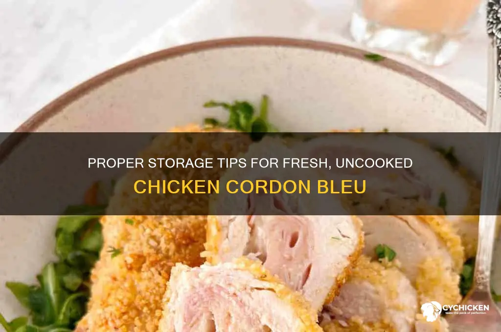 how to store uncooked chicken cordon bleu