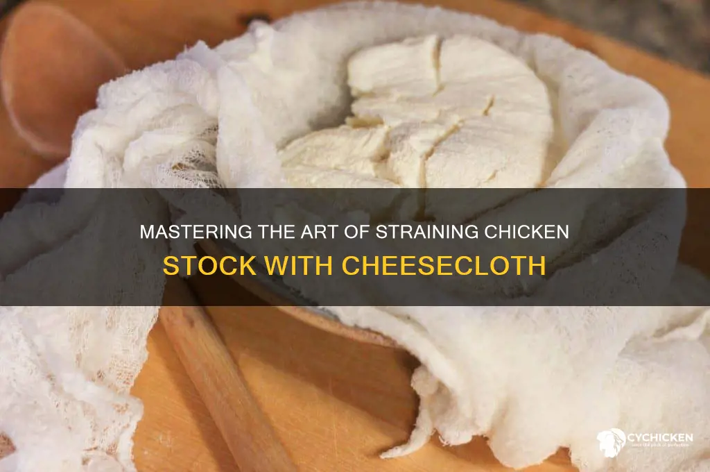 how to strain chicken stock with cheesecloth