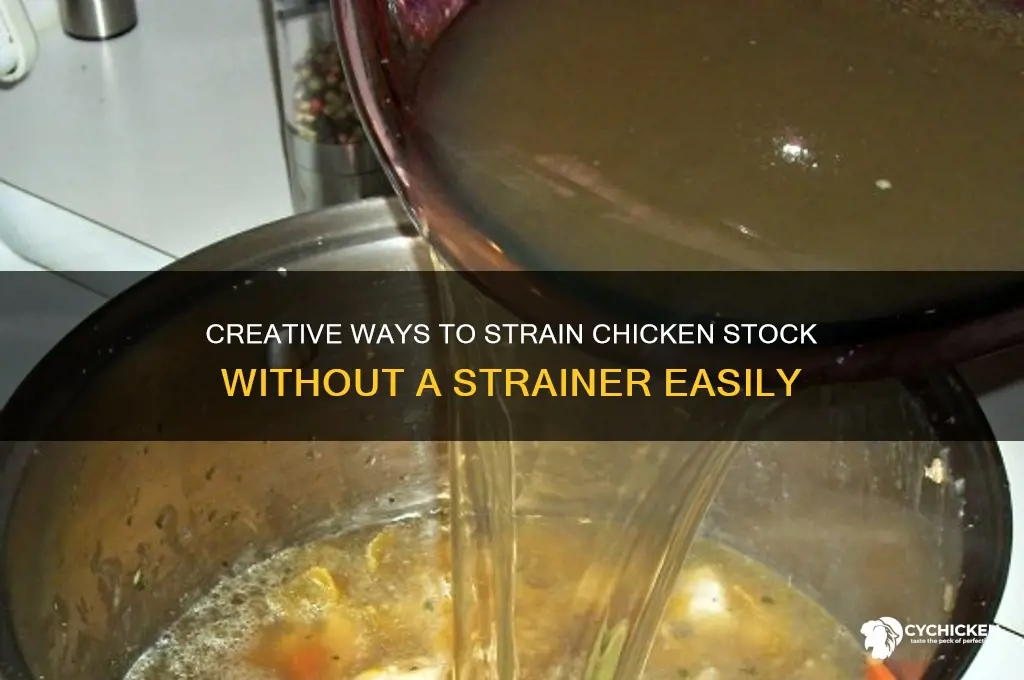 how to strain chicken stock without a strainer