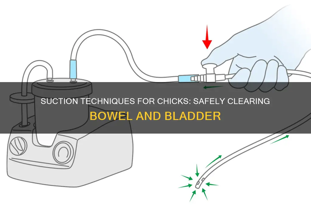 how to suction chicks bowel and bladder