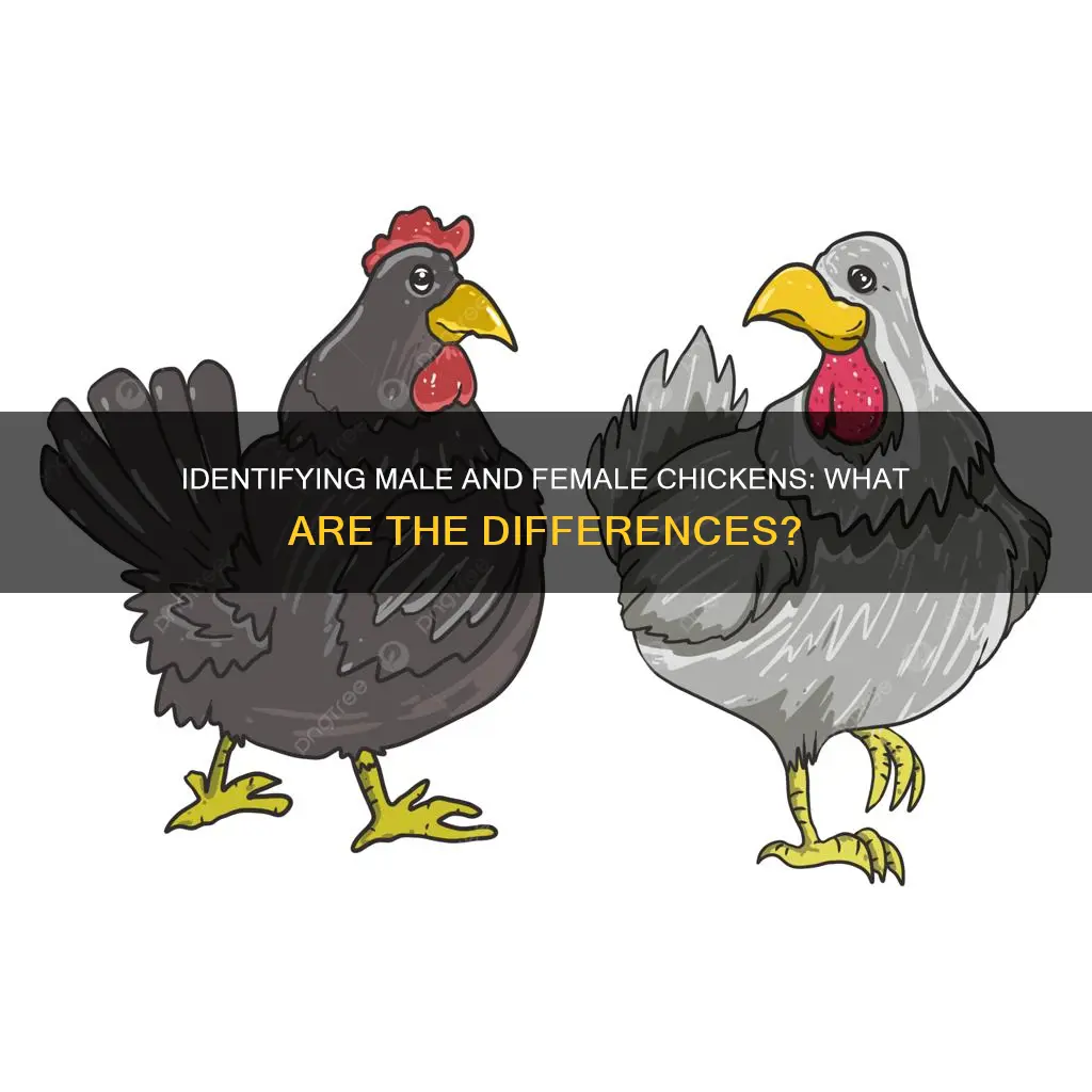 how to tell a female chicken from a male chicken