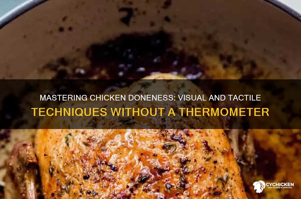 how to tell doneness of chicken without thermometer