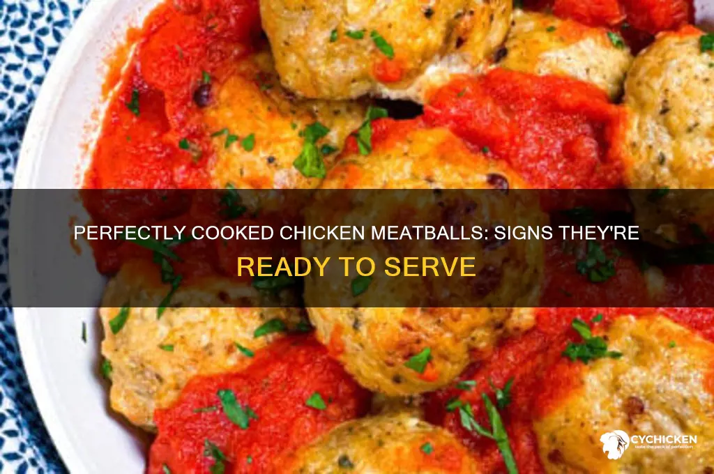 how to tell if chicken meatballs are done