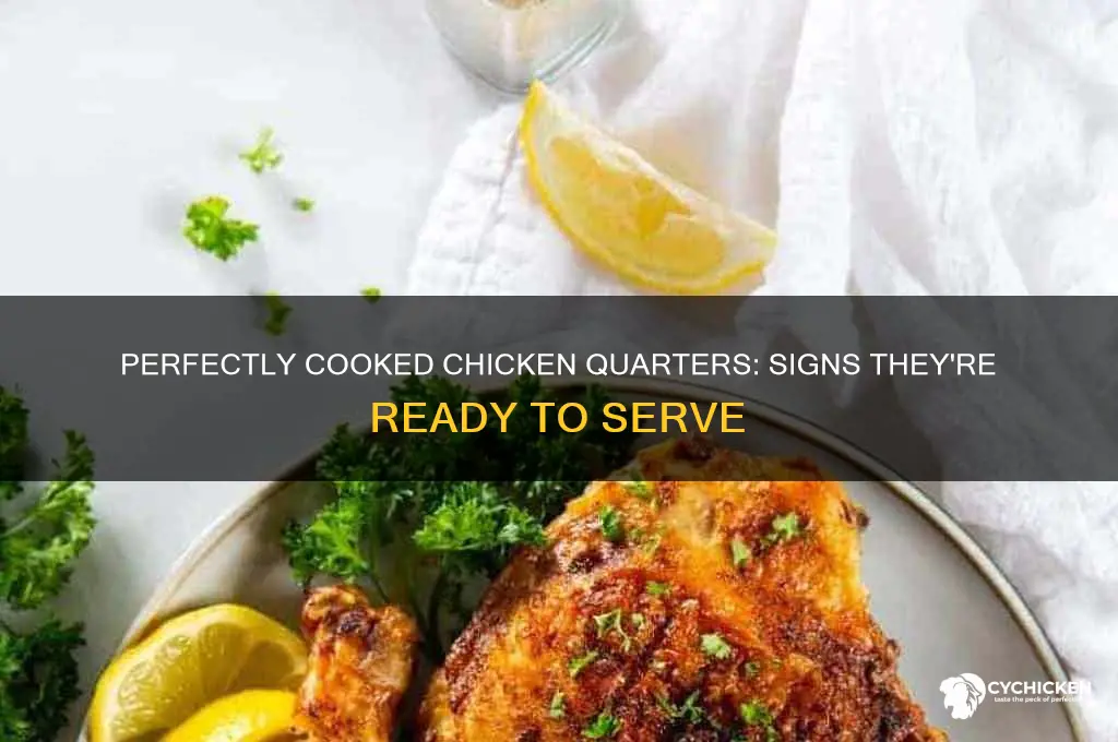 how to tell if chicken quarters are done