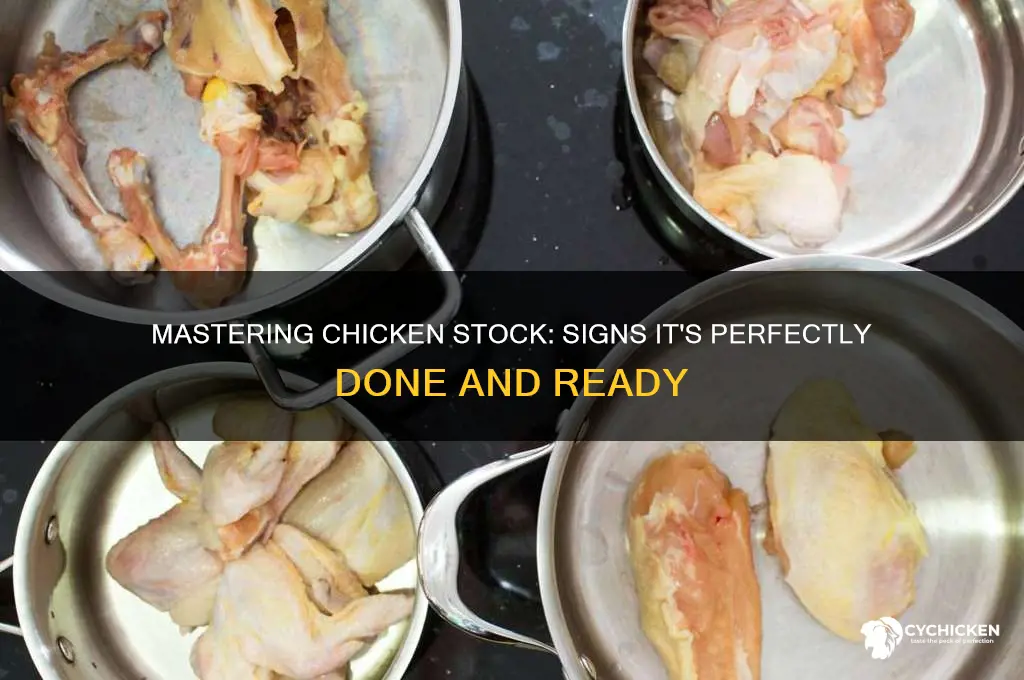 how to tell when chicken stock is done