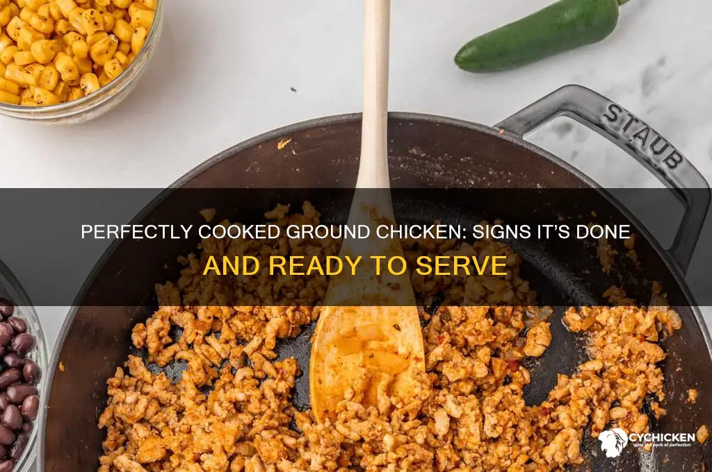 how to tell when ground chicken is done