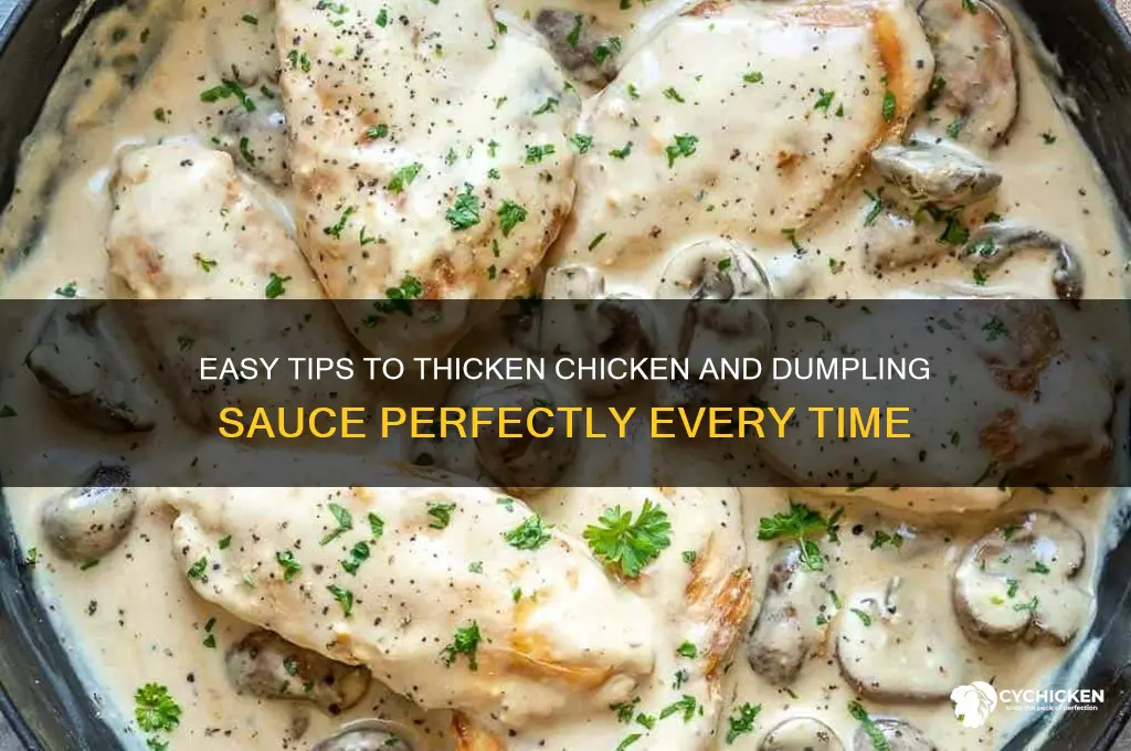 how to thicken chicken and dumpling sauce