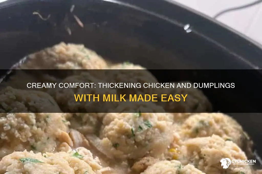 how to thicken chicken and dumplings with milk