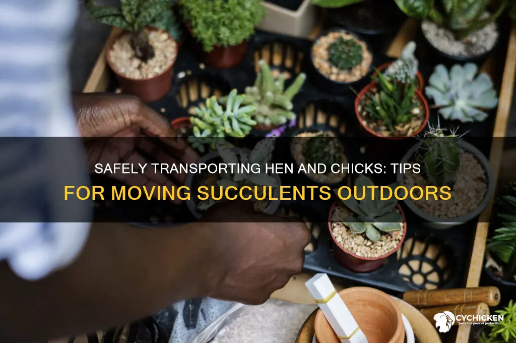 how to transport hen and chicks out tompen