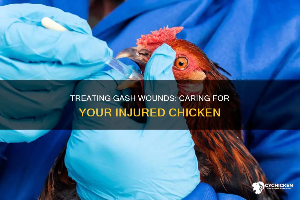 how to treat a gash wound on a chicken
