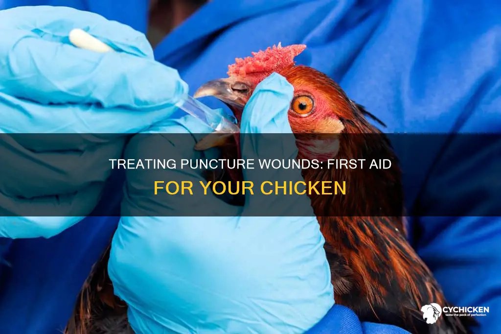 how to treat a puncture wound on a chicken