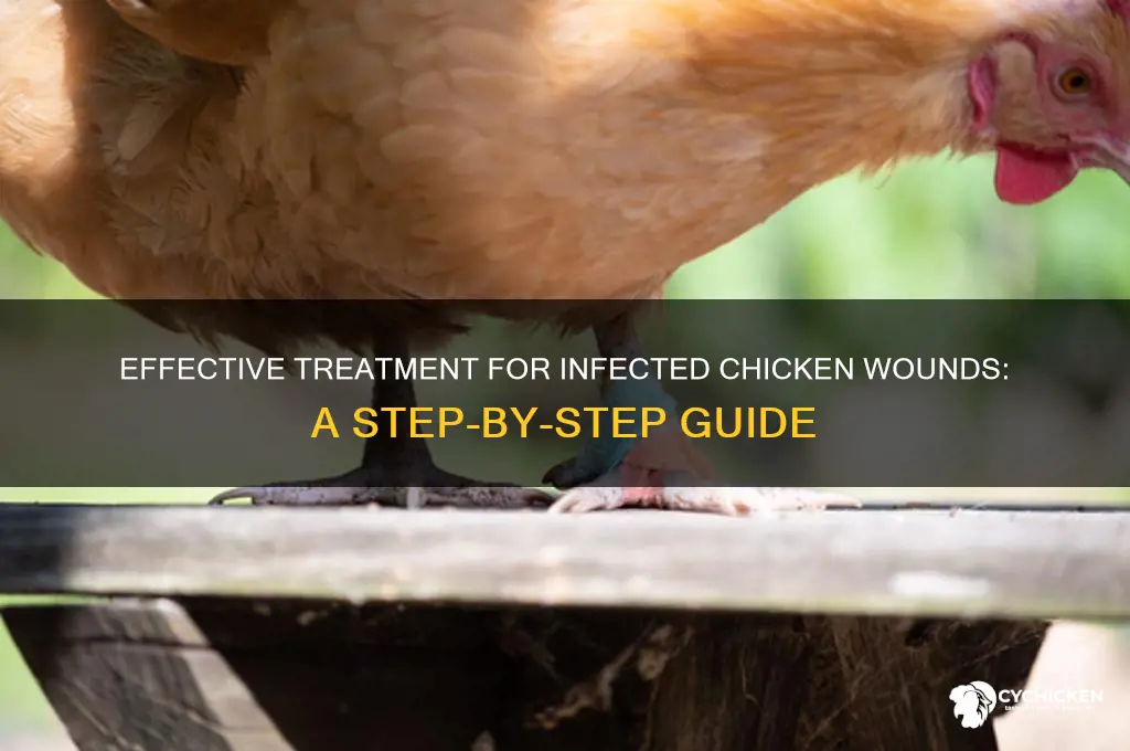 how to treat an infected chicken wound