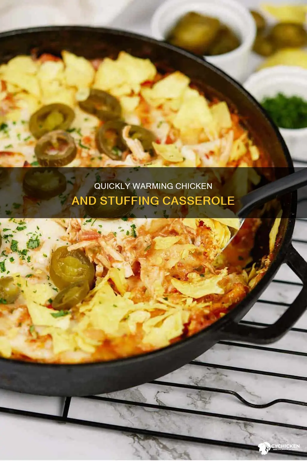 how to warm up a chicken and stuffing casserole