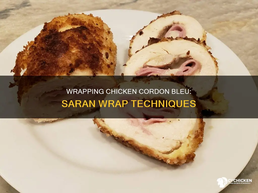 how to wrap chicken cordon bleu with saran wrap