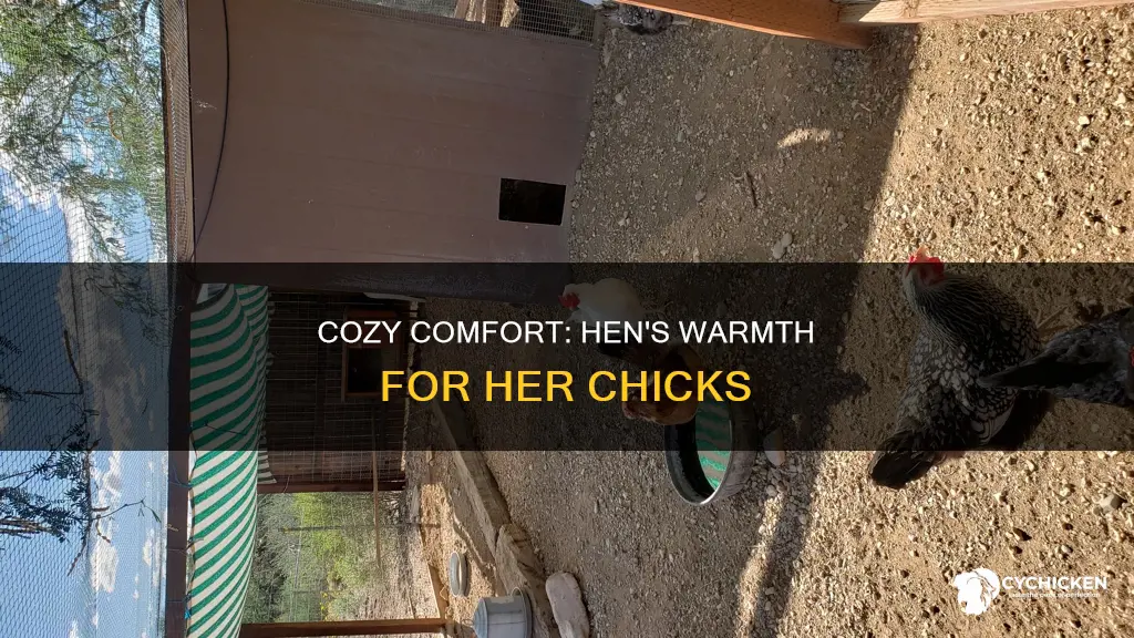 how warm is it under a hen for the chicks