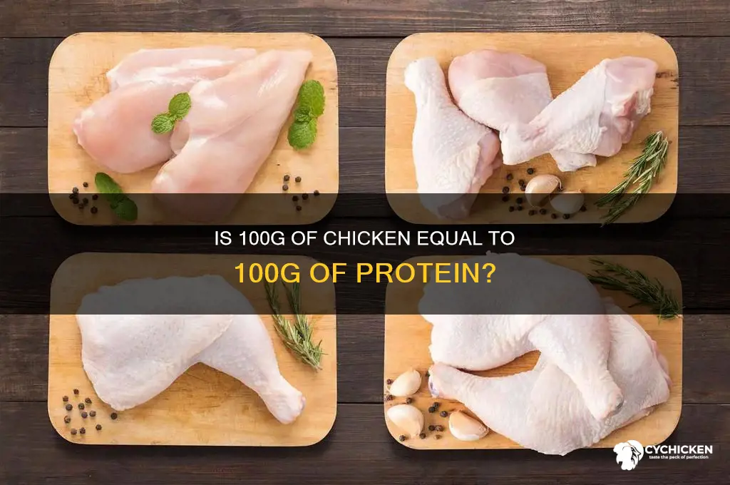 is 100g of chicken 100g of protein