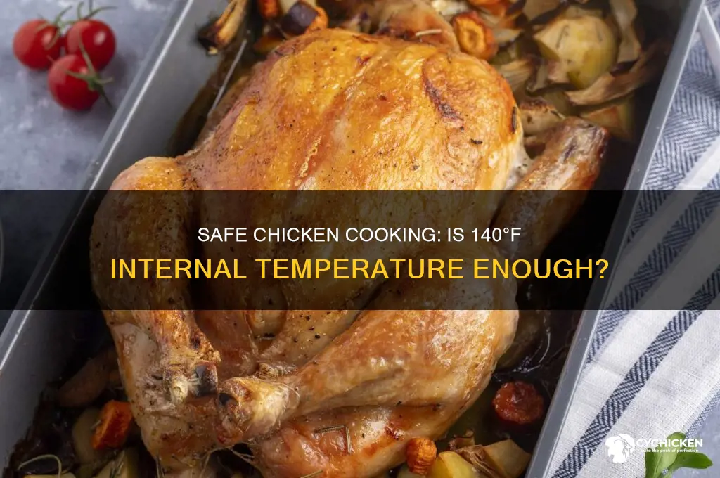 is 140 f internal temperature for chicken safe