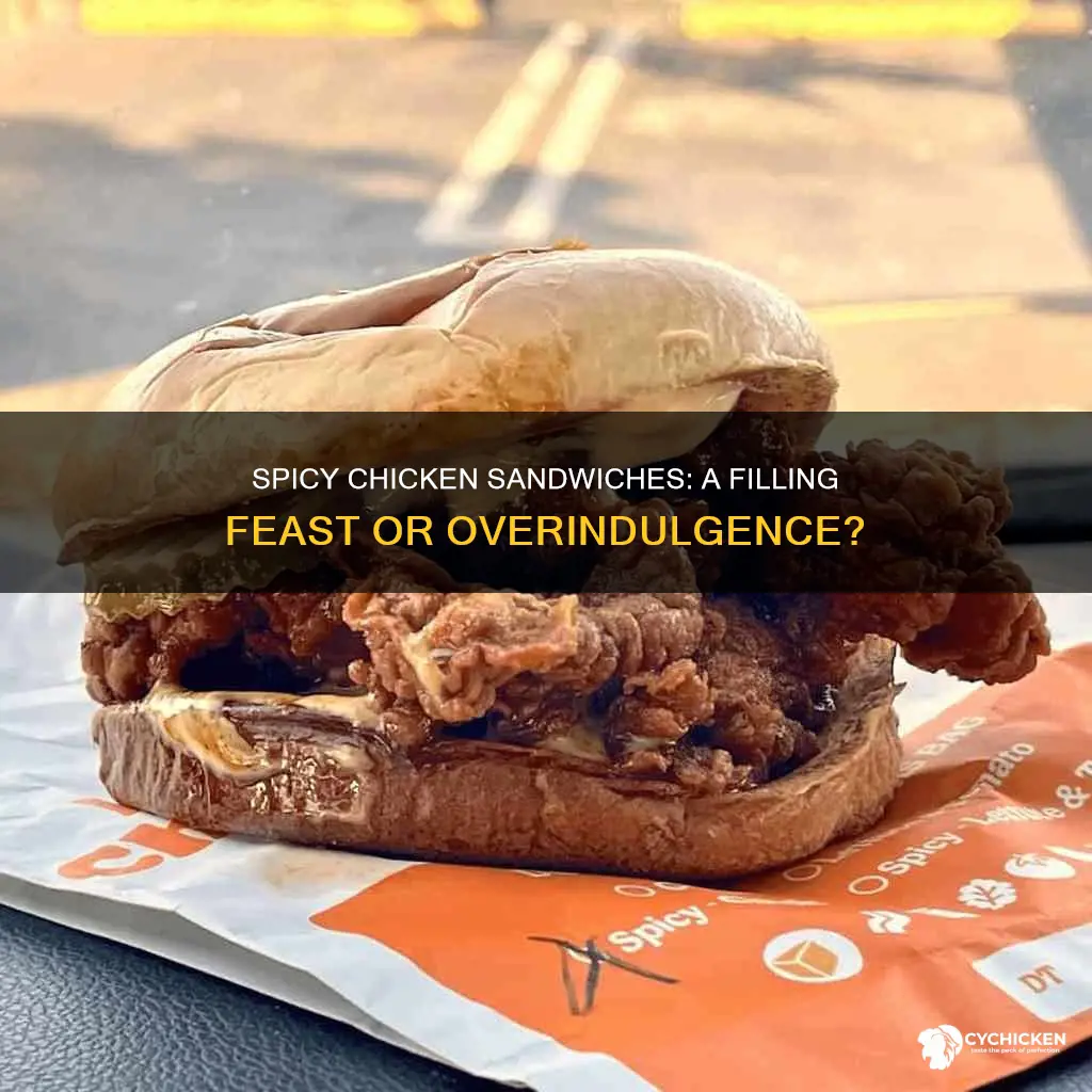is 2 spicy chicken sandewiches from byrger king a lot