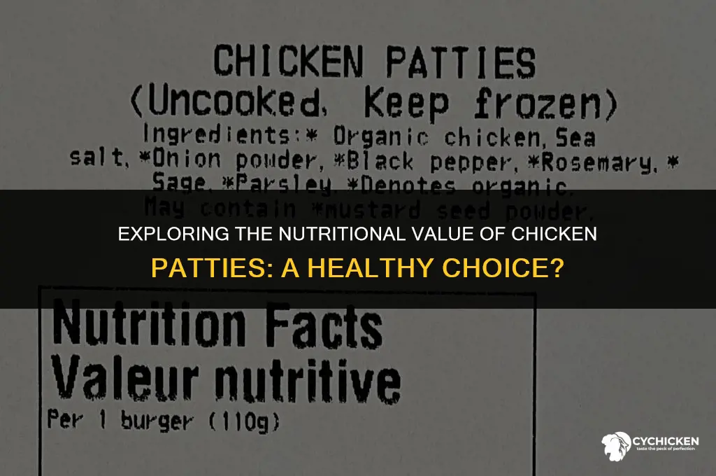 is a chicken patty healthy