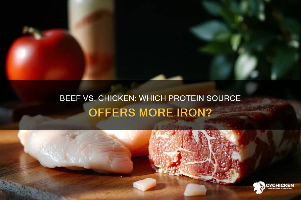 is beef or chicken higher in iron